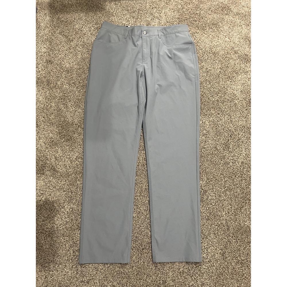 Rhoback Mens Performance Golf Pants Gray Stretch Flat Front 36x32